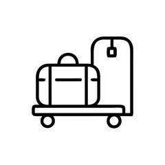 Luggage Trolley with Bag Icon Design
