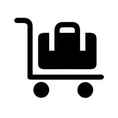 Obraz premium Luggage Trolley with Bag Icon Design