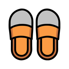 Pair of Room Slippers Icon Design