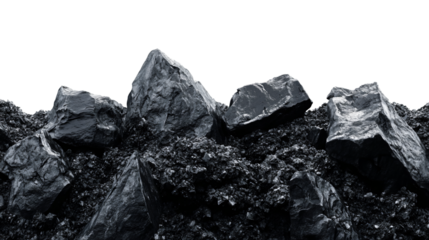 Black Coal Isolated on White Background - Professional Mining Equipment Concept