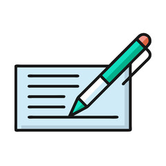 Pen Writing on Check Icon Design