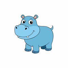cartoon, animal, illustration, vector, hippo, mammal, wild, rhino, hippopotamus, wildlife, nature, zoo, fun, art, rhinoceros, bear, safari, elephant, baby, comic, drawing, character, pig, animals, fun