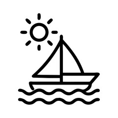 Sailboat with Sun Above Icon Design