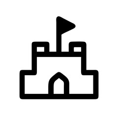 Sandcastle with Flags Icon Design