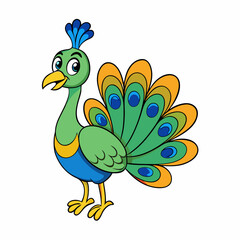 peacock with feathers