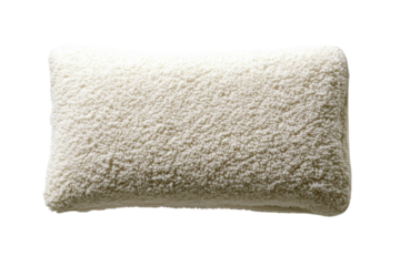 Luxurious cream fluffy pillow soft texture cozy comfort perfect for bedroom d cor isolated on black on transparent background