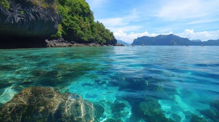 Fototapeta premium Crystal Clear Turquoise Water on Tropical Island