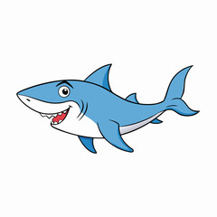 shark cartoon isolated on white