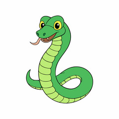 Fototapeta premium green snake vector illustration