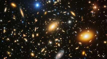 Obraz premium Galaxy Cluster Expanding Across Deep Space - High Fidelity V2-6x