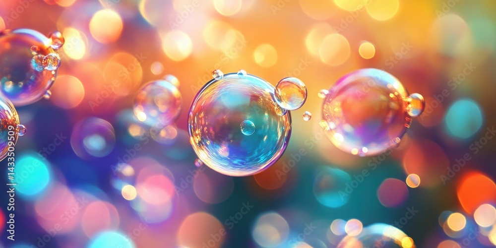 Fototapete chroma thread moves with bubble wave's push; background