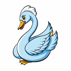 white swan on a white background