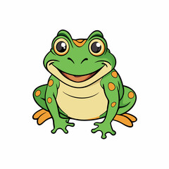 frog, cartoon, animal, green, vector, illustration, toad, amphibian, cute, nature, funny, isolated, character, art, wildlife, fun, drawing, happy, comic, sitting, smile, water, wild, frogs, eye