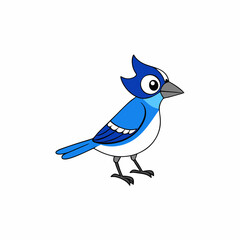 blue bird isolated on white background