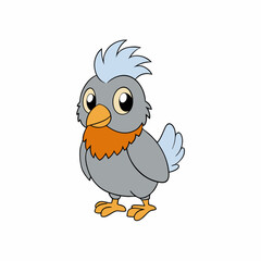 cartoon bird with a sign