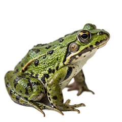 Fototapeta premium Single European Green Toad Isolated on a Transparent Background