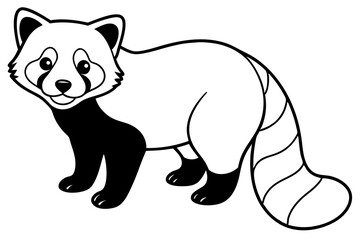 Simple Red Panda Line Drawing