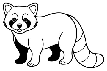 Simple Red Panda Line Drawing
