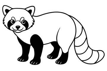 Simple Red Panda Line Drawing