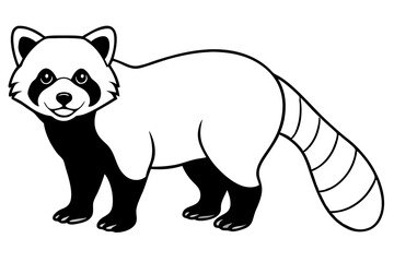Simple Red Panda Line Drawing