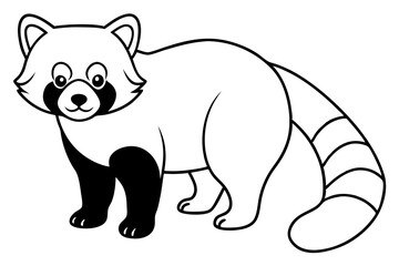 Simple Red Panda Line Drawing