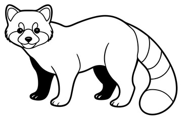 Simple Red Panda Line Drawing