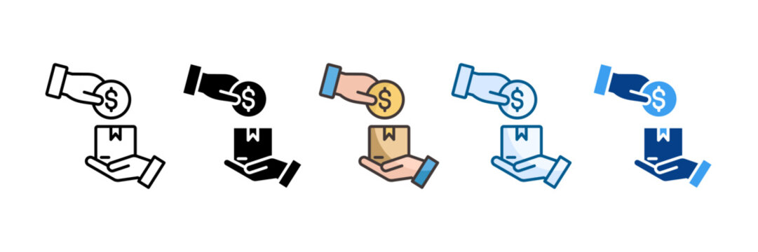 Cash On Delivery Icon Set Multiple Style Collection