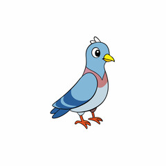 blue bird on white background