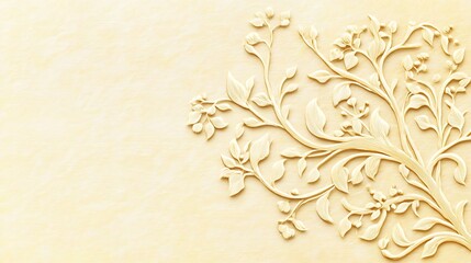 Floral Relief with Beige Background.