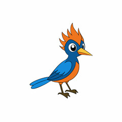 blue bird isolated on white background
