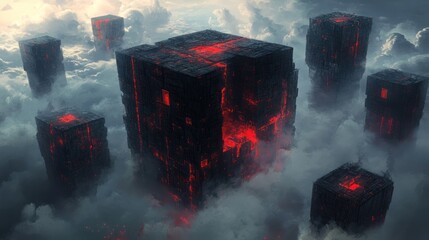 Floating Cubic Structures in Cloudscape