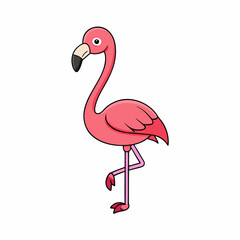 pink flamingo vector