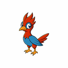 cartoon bird on white