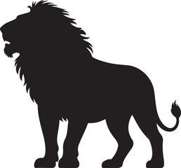 Majestic Lion Silhouette Standing Profile View