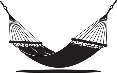 Relaxing Hammock Silhouette Illustration for Summer Vacation