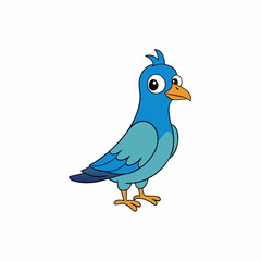 blue bird isolated on white background