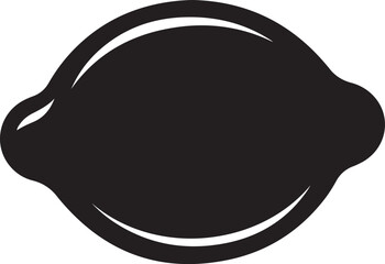 Simple Black Lemon Silhouette Icon Graphic Design