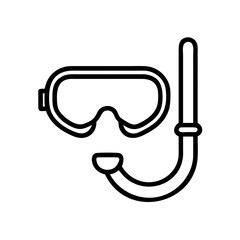 Snorkel Tube with Mask Icon Design