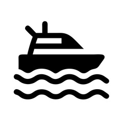 Speedboat on Ocean Surface Icon Design