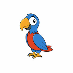 cartoon parrot on white background