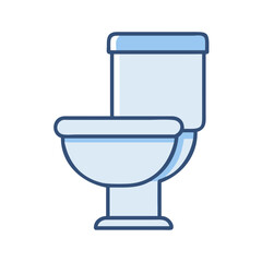 Toilet with Flush Tank Icon Design