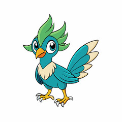 cartoon bird with a blue background