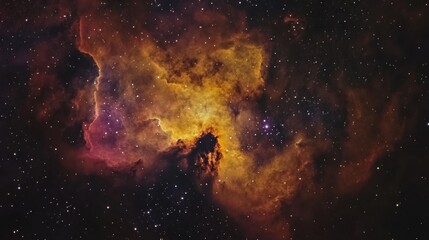 Obraz premium Galactic Nebula with Vibrant Cosmic Clouds