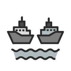 Obraz premium Two Ships Sailing Side Icon Design