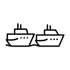 Obraz premium Two Ships Sailing Side Icon Design