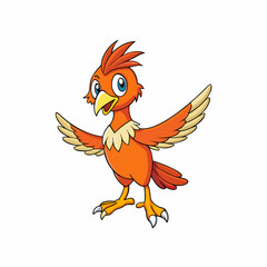 Fototapeta premium cartoon bird on white background