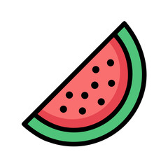 Watermelon Slice Summer Fruit Icon Design