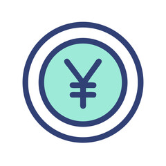 Yen Currency Coin Symbol Icon Design