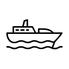 Obraz premium Yacht or boat icon line vehicle sketch vector illustration element. Transportation symbol or sign on transparent background for travel and tourism booking website.