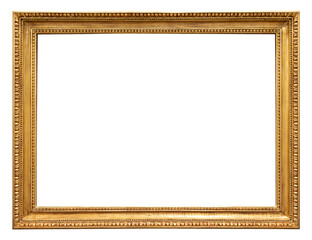 Antique gilded antique picture frame with transparent background, png image